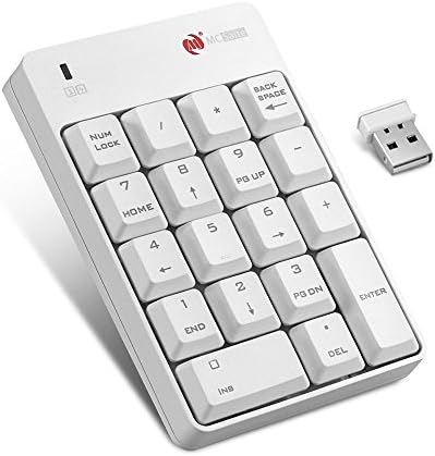 Vahulawa 18 Keys Wireless Numeric Keypad Wireless USB Number Pad with 2.4G USB Receiver for iMac Macbook Windows Laptop Notebook Desktop PC Computer …