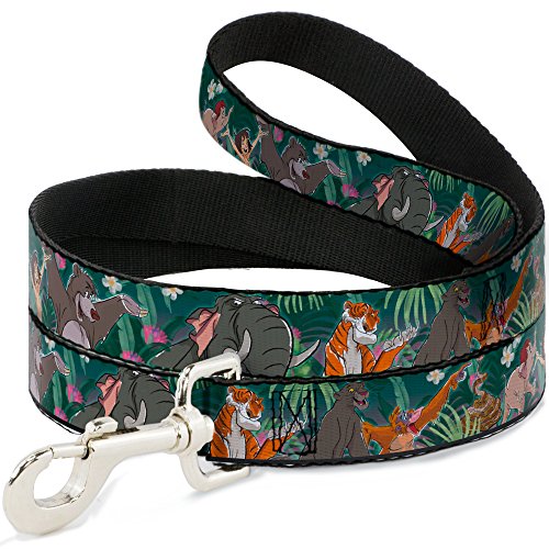 Dog Leash The Jungle Book 8 Character Group Greens 4 Feet Long 0.5 Inch Wide