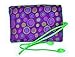 Jewelry Roll,Travel Jewelry Roll Bag,Silk Embroidery Brocade Jewelry Organizer Case with Tie Close,Purple Polka Dot