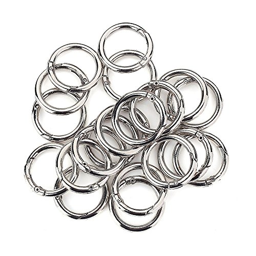 Round Carabiner Clip 20 Pcs O Spring Loaded Gate Lock Clips Hook Key