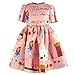 Girls Princess A Line pink playwear Mamma print Party Dresses 2T-7T