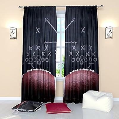 Football Curtains For Boys Sports Theme Curtain Window Panels