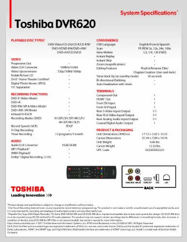 Toshiba-DVDVHS-Recorder-DVR620-Discontinued-2009-Model