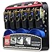 Mann Ratchet Tie Downs Straps 6-Pack with S-Hooks 1-Inch x 15-Feet 500 Lbs Load Cap - 1500 Lb Break Strength