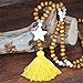 Crytech Crytech Bohemian Handmade Wooden Beaded Long Chain Necklace Ethnic Boho Beach Turquoise Beads Charms Tassel Pendant Necklace for Women Ladies Fashion Jewelry (Yellow)thumb 2