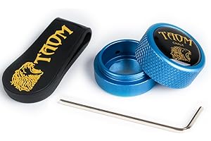 YEUEK TAOM Pool Chalk Holder Round Shaped Practical Tool Billiards Accessories Magnetic Mini Chalk Tip Case Container Round Box Billiards