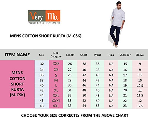 very me men's cotton turquoise short kurta