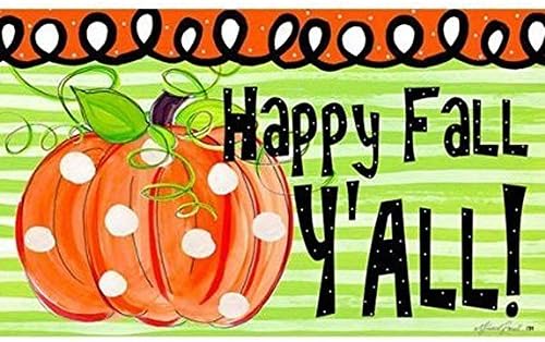Our Iris HAPPY FALL PUMPKINS WELCOME Decorative Door Mat Indoor/Outdoor Doormat Decor Rug Non-woven Fabric Non Slip 23.6(L) x 15.7(W)