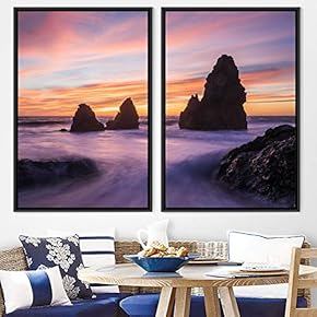 signwin 2 Piece Framed Canvas Wall Art Sunset...