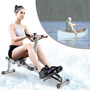 Ycrdtap Rowing Machine Foldable Rowing Machine, Body Fitness Rower Workout Machine with Soft Seat Non-Slip Pedal, Suitable for Home Fitness Exercise, Maximum Load 150Kg