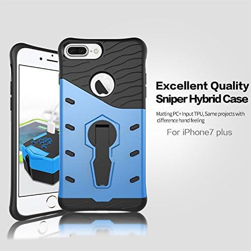 iPhone 7 Case,Runningstar [Static Series] Shockproof [Military Grade Drop Tested] with Built-in Kickstand [iPhone 7 Heavy Duty Case] Impact Resistant (Iphone7 Blue)