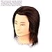 HAIRWAY Male Mannequin Head Human Hair 8 Inch Hairdresser Practice Mannequin Head with 100% Real Human Hair Cosmetology Styling Training Manikin Doll Head with Table Stand Clamp (Dark Brown)