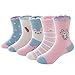 SUNBVE Toddler Girls' Bunny Fancy Fun Cotton Ankle Socks 5 Pack
