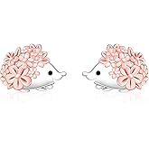 Hedgehog Stud Earrings for Women - 925 Sterling Silver Cute Hedgehog Jewelry for Annimal Lovers Hedgehogs Birthday Gifts Hedgehogs Accessories Animal Stud Earring for Daughter