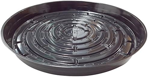 YOUniversal Products Black Plastic Plant Saucers - 5 Pack of 12 Inch - Excellent For Indoor &amp; Outdoor Plants
