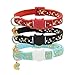 Cat Breakaway Collars with Bell and Moon Pendant, Adjustable Safety Puppy Collars, Glow in The Dark