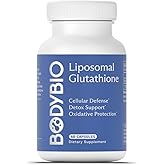 Bodybio Liposomal Glutathione | Body’s Most Powerful Antioxidant | Master Detoxification | Colon Cleanse| Optimal Cell Protection for Immune Defense | Enhanced Liposomal Absorption | 60 Capsules