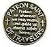 Religious Gifts Silver and Black Tone Patron of Travelers Saint Christopher Devotional Prayer Token, 1 1/8 Inch