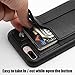 TOOVREN Phone Cover for iPhone 8 Plus 7 Plus Wallet Case with Card Holder Detachable Lanyard Strap Stand PU Leather Card Holder for iPhone 8 7 Plus Case Wallet Black
