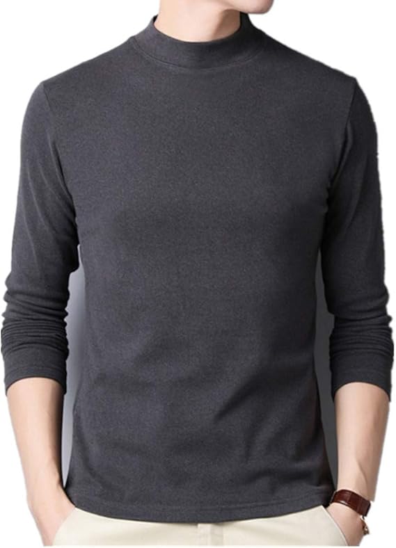 Amazon Angelo Tシャツ インナー トップス 長袖 メンズ 細身 カットソー ハイネック タートルネック スキニー 暖かい 防寒 ボア 秋 冬 ファッション 厚手 デイリー スウェット 男 イージー シンプル カジュアル Tシャツ カットソー 通販