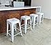 UrbanMod 24 Inches Metal Barstool Set of 4 – Counter Height Backless Bar Stool for Kitchen Island, Breakfast, Outdoors, Pub, Restaurant, Patio – Stackable Heavy Duty Modern & Industrial (Glossy White)