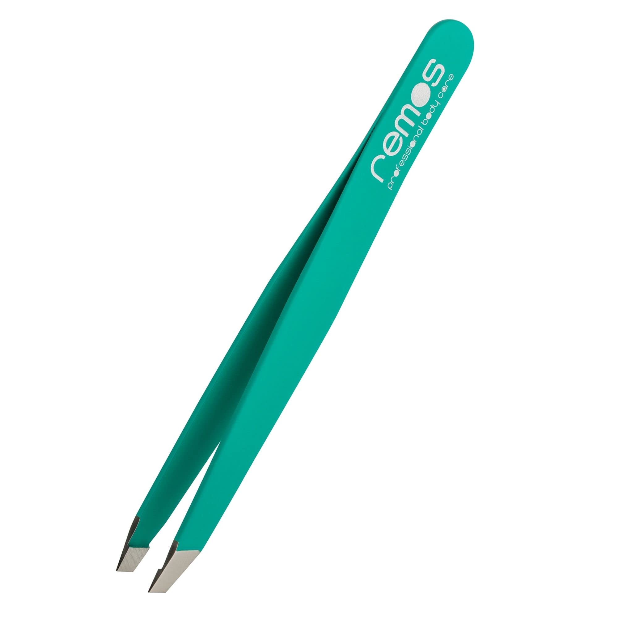 REMOS Professional Eyebrow Tweezers Made of Stainless Steel in Green