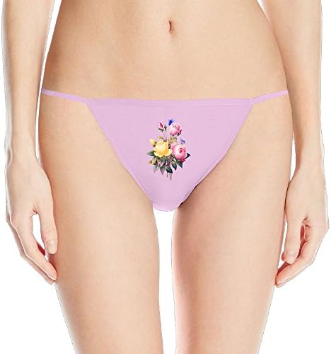AiJiLiFang Flowers No Vase Design Women Cotton V-String Sexy Underwear