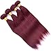 Black Rose Hair 300Gram Bundles Deal Silky Straight 99J Burgundy Red Color Human Hair 3 Bundles Thick Soft Peruvian Virgin Hair Weft Exteniosn r(99J#, 20