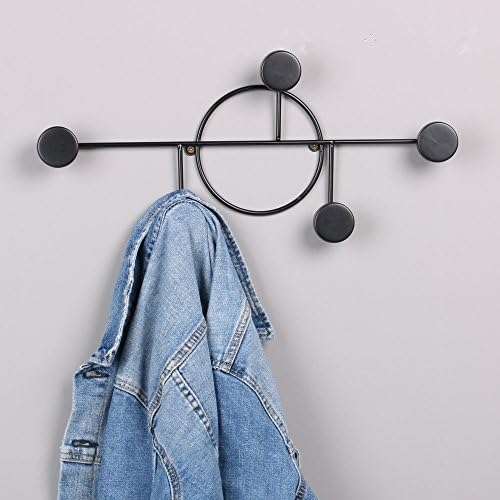 West Beauty Decorative Wall Mounted Clothes Hanger Hook, Expandable Closet Rod Storage Organizer For Bathroom, Bedroom Balcony and Laundry (Black)