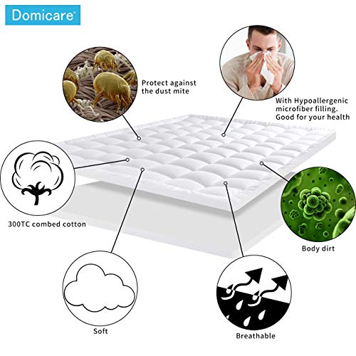 image for DOMICARE California King Mattress Pad Cover - Cotton Down Alternative 