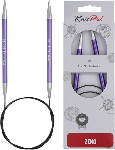 KnitPro Zing Fixed Circular Needles 24 inch 60 cm Size 7.00mm