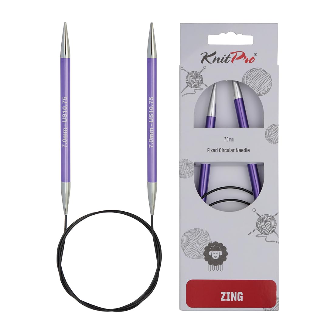 KnitPro Zing Fixed Circular Needles 60" (150cm) | Size 7.00mm
