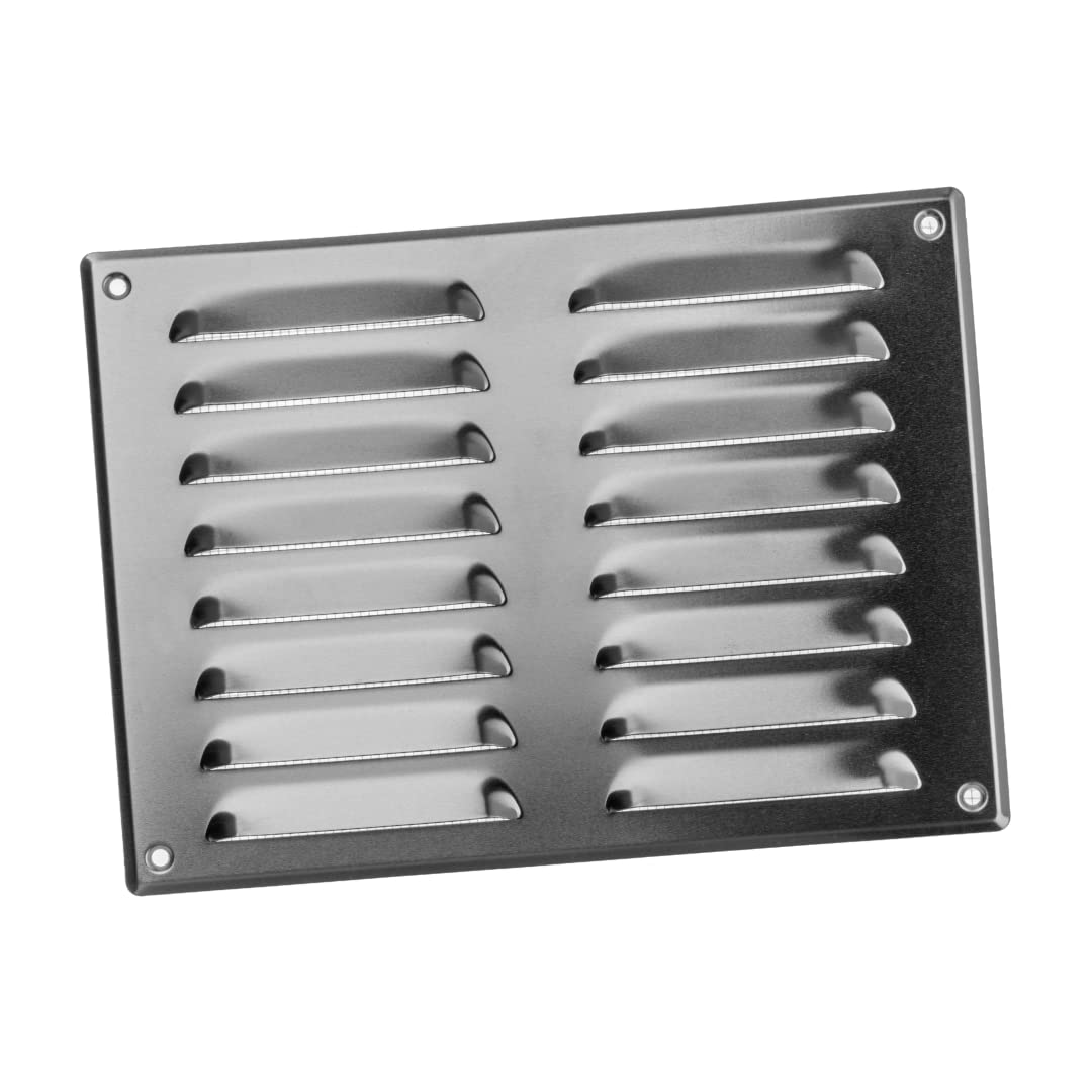 EUROPLAST 260x190mm / 10x7" inch Aluminium Air Vent Grille Cover with Insect Mesh - Metal Ventilation Cover