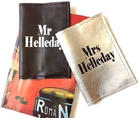 Mr &amp; Mrs Personalized Leather Passport Cover Set