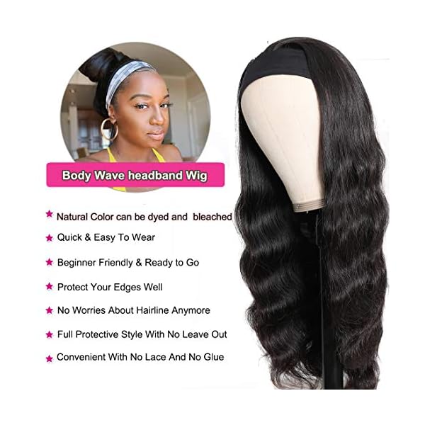 Body Wave Headband Wig Human Hair Affordable Half Wig Styles – Hermosa Hair - View #4