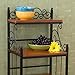 SEI Furniture Wood Metal Frame 3 Drawer w/Woven Baskets, Black w/Brown
