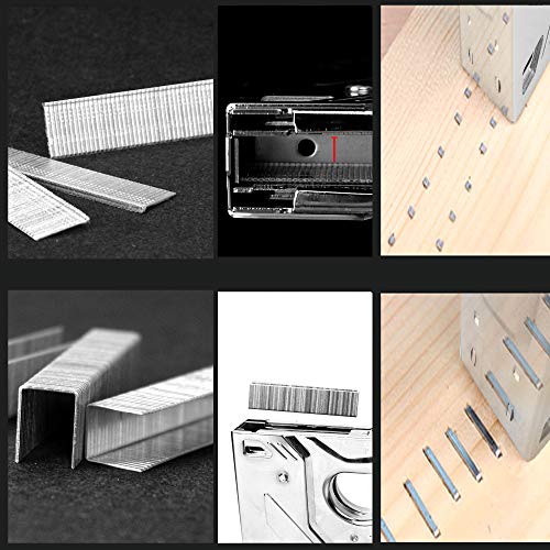 Manual Staple Nail Gun Kit, KeLDE Heavy Duty Hand Tacker for T50 Staples and Brad Nails, Includes 1200pcs Staples with 5/16, 3/8, 1/2, 9/16 Inch Length and 300 pieces 5/8-in 18Ga Nails