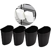 DODXIAOBEUL 4Pcs Hanging Cup Holder,Rolling Cart Accessories Utility cart Accessories Hanging Bins,Hanging Flower Pots,Space Saver,Storage Bucket Desktop Container,Make Up Pencil Holder(Black)