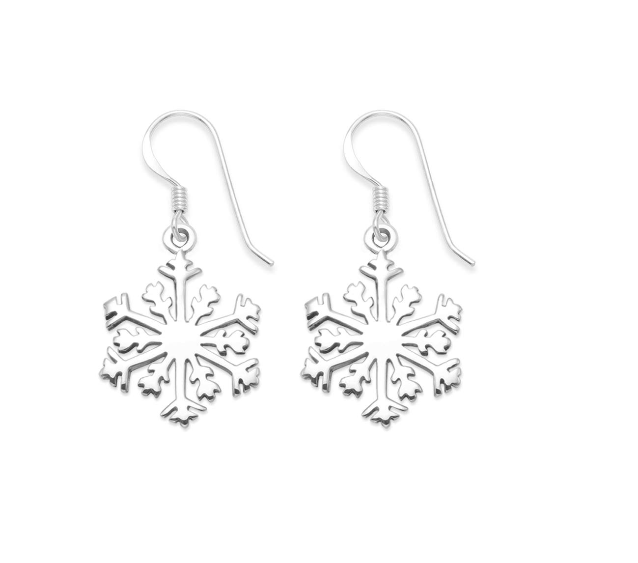 Heather Needham Sterling Silver Snowflake Earrings Size 14mm. plus wires. Gift boxed 6174