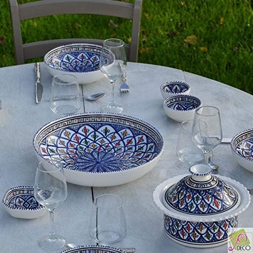 Bakir Couscous Plate Set for 6 People Blue