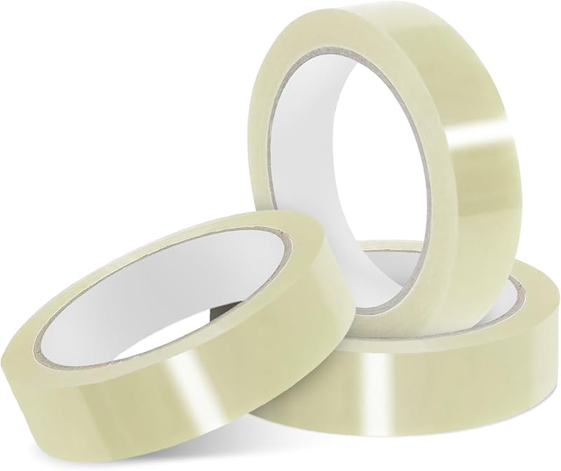 G4GADGET 3 Pack Clear Cello Tape 24mm 45 Micron Packaging Tape