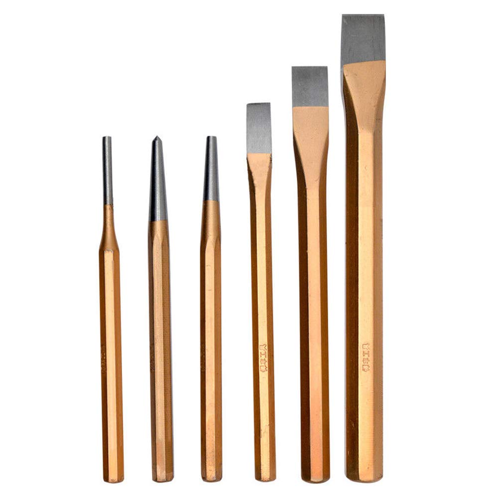 6 Pcs Punch and Chisel Set Heavy Duty Tool Set for Mechanics Engineers