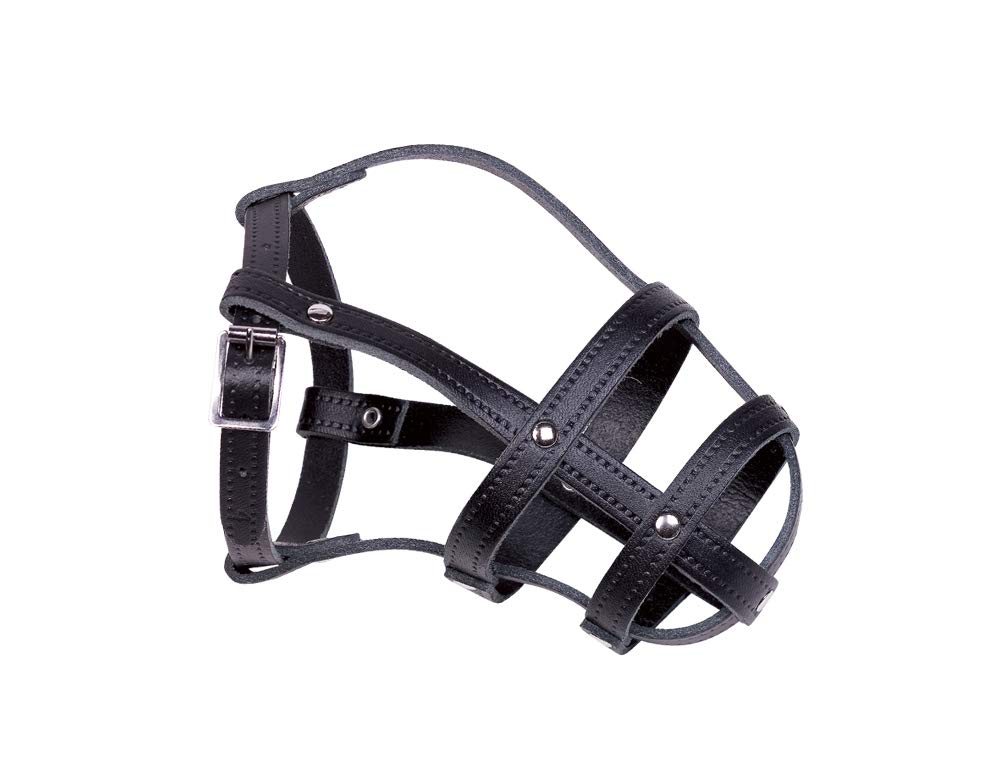 Nobby Leather Muzzle Black Size 4 29/37 cm