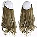 Halo Hair Extension Curly Long Synthetic Hairpiece Green Brown With Beach Blonde Highlight 18 Inch 4.2 Oz Hidden Wire Headband for Women Heat Resistant Fiber No Clip SARLA(M01&M6PH613)