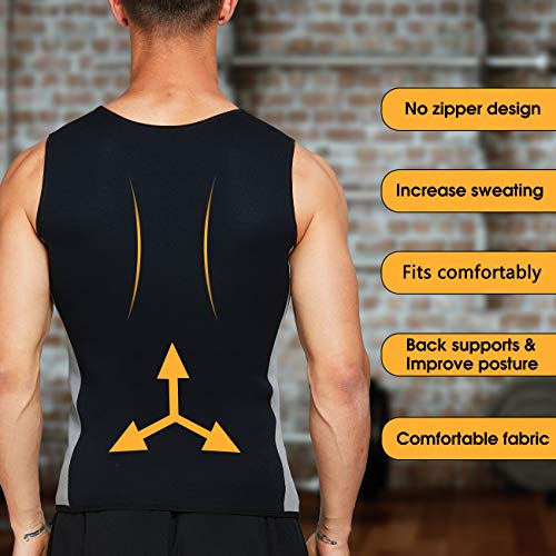 Tooklanet Overhemd Voor Heren Zweetvest Neopreen Sauna Taille Trainer Bodyshaper Afslanken Workout TankTops Voor… - Image 4