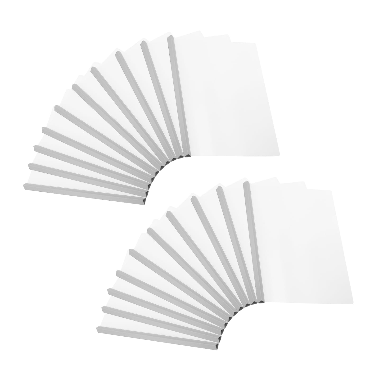 PATIKIL Clear Report Covers with Sliding Bar, 20 Pcs 15mm Slide-Grip Resume Cover 135 Sheets Capacity, A4 Presentation Folders for File, Resume, White