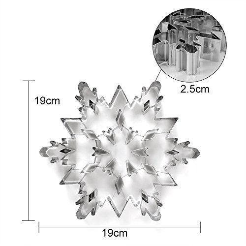 1PC Large Christmas Snowflake Cookie Cutter Mold 3D Stainless Steel Pastry Biscuit Fondant Cake Baking Mold For Kitchen
