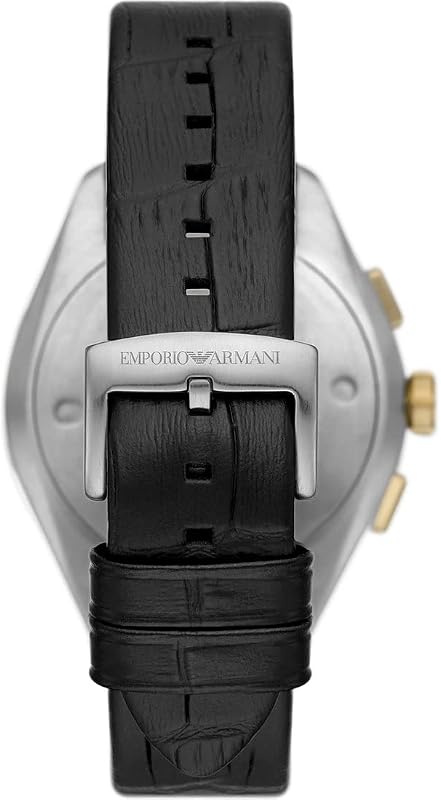 Watch for Men, 2 sub dial Chronograph Movement and 43mm Case Size with Stainless Steel, Leather or Silicone Strap Hellgrau und Goldton, 43MM