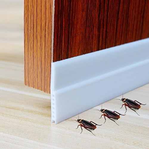 Under Door Sweep Door Draft Stopper Weather Stripping Door Bottom Seal Strip, Anti Noise and Insect Prevention Weatherstrip, 1.8" Width x 36" Length (White)