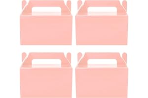 Oletx 12Pcs Pink Gable Gift Boxes, Party Favor Treat Box, Goodie Box, Cookie Candy Box for Princess Birthday Party, Baby Girl Shower, Classroom Activity and Any Fun Occation Decoration Supplies.